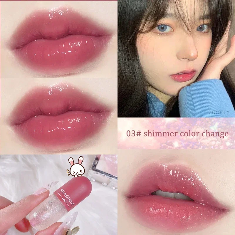 CapsuleJelly  Lip Gloss Oil Lip Tint Base Makeup Lip Glaze Plumper Oil Korean Lipstick Set Shiny Shimmer Clear Moisturizing Care