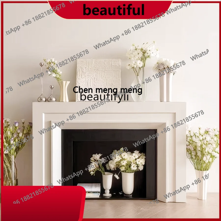 

French Fireplace Decorative Cabinet Entrance White Fireplace Living Room TV Cabinet Household Interior H