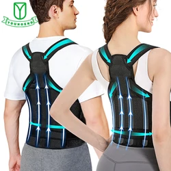 Adjustable Back Brace, Women Men Posture Corrector Improve Posture Lumbar Support for Neck Shoulder Lower Upper Back Pain Relief