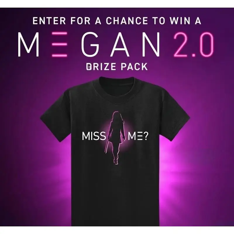 M3GAN 2 0 2025 Film Promo T Shirt Full Size MEGAN All S 4XL