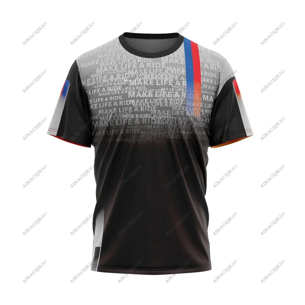 For Bmw Motorrad Tour Sport Motorcycle Motorsport Riding T-Shirt Rally ADVENTURE Summer Racing Mens Jerseys Black Grey