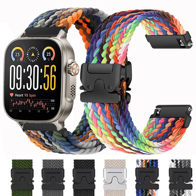 22mm Parachute Braided Solo Loop For Realme Watch 5 Sport Nylon Watchband For For Realme Watch S2/S SPro 2 2Pro 3 3Pro Wristband
