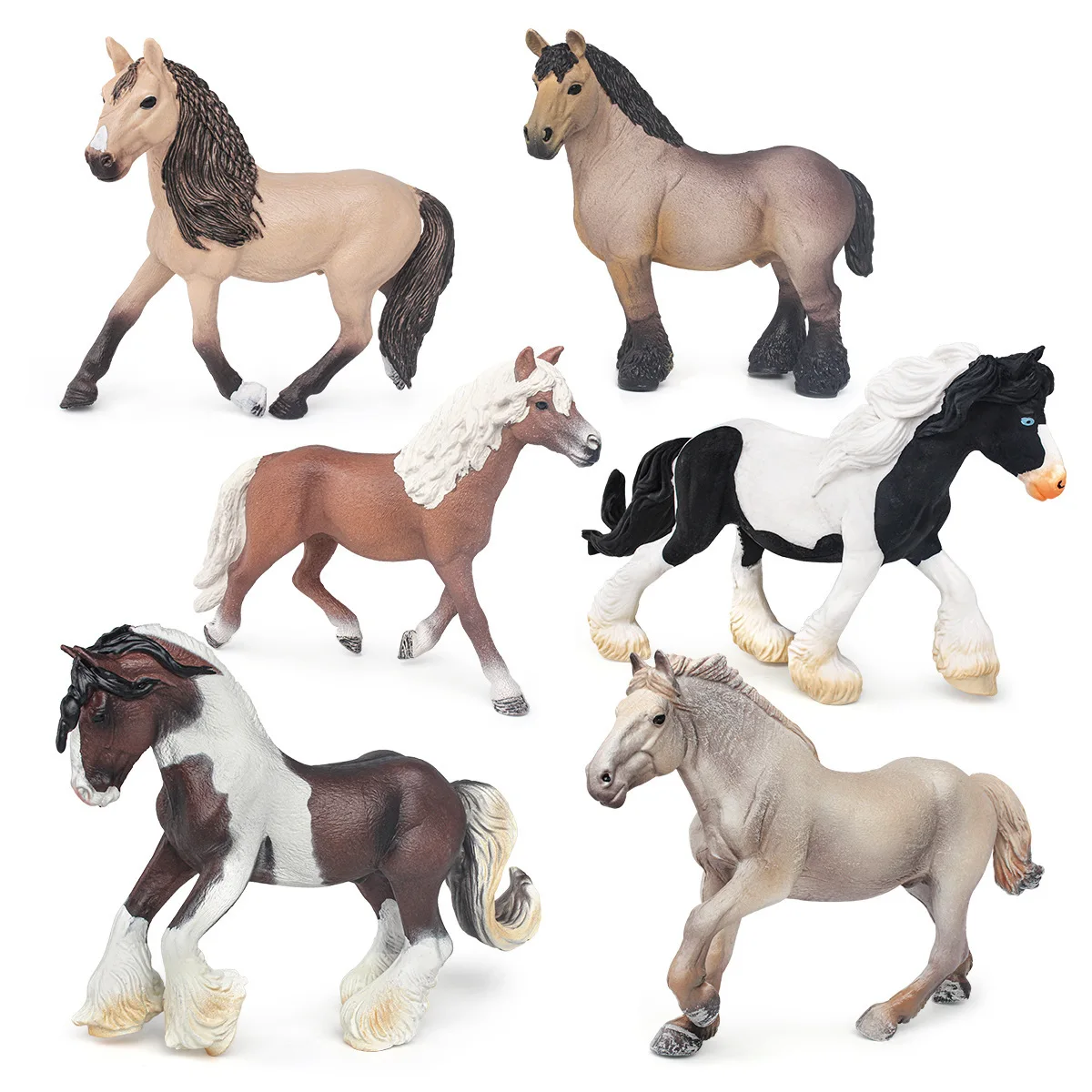 Horse Figurine Model Gypsy Horse Ardennes Horse Haflinger Realistic Desktop Decoration Ornament Animal Sculpture