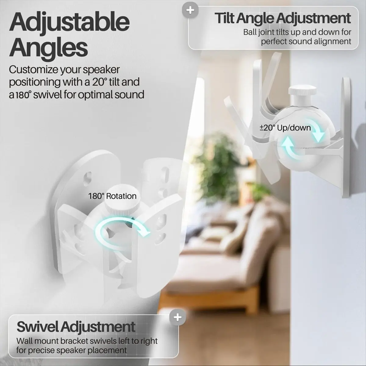 ♠Summer sale♥♦☹ 6PCS Speaker Wall Mount Bracket Enhanced Sound Space-Saving Rugged Small Speaker Wall-Mounted Accessory Audio St