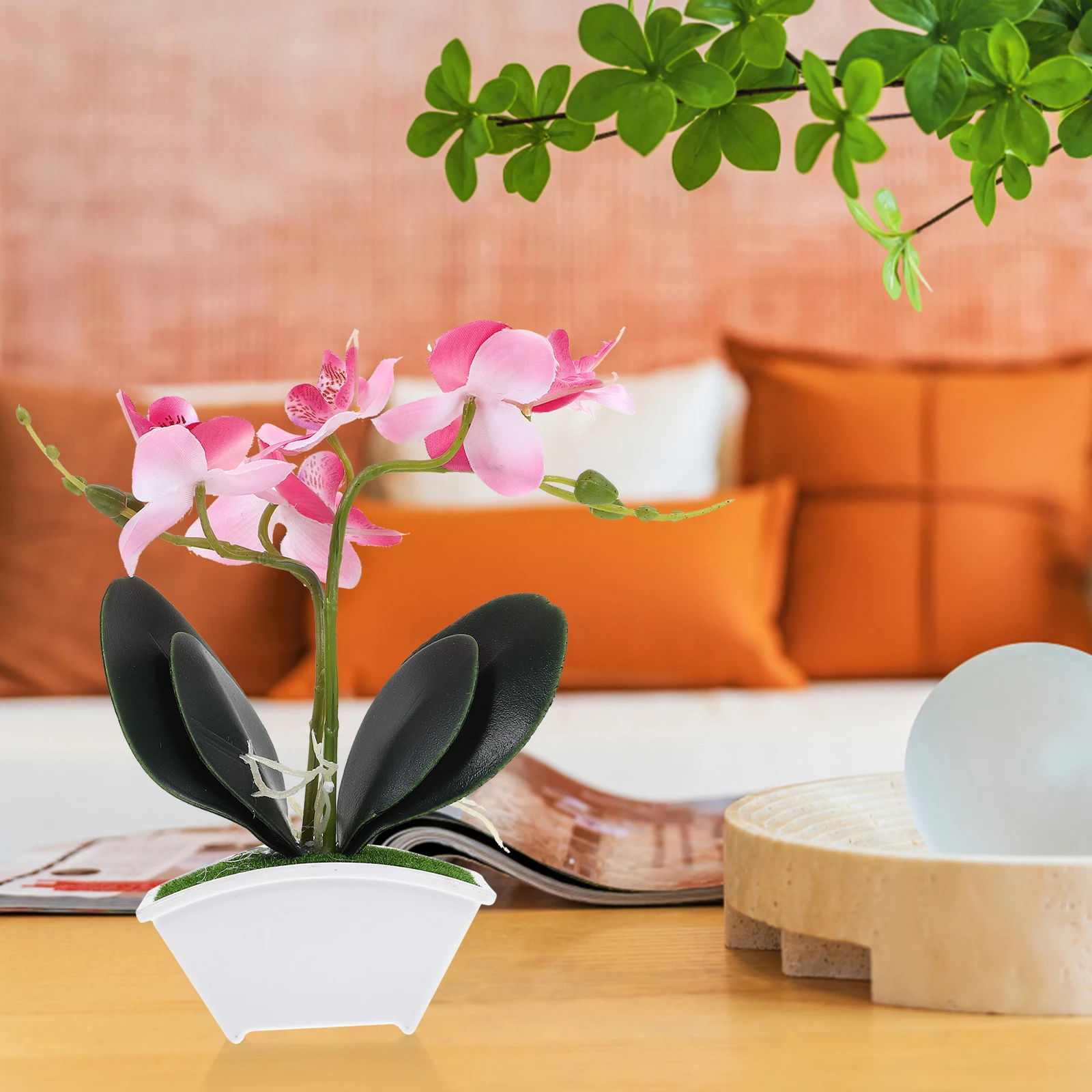 

Artificial Mini Orchids Lifelike Details Home Decor Photography Props Plastic Silk Materials Spring Decor Fake Plant in