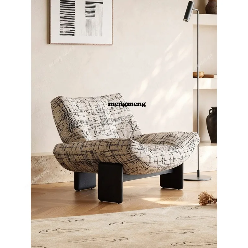 

Sofa chair small apartment living room lazy designer creative solid wood single leisure chair