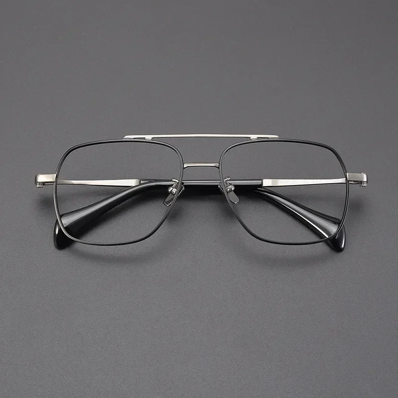 56 مللي متر تصميم الطيار المتضخم التيتانيوم النقي وصفة طبية نظارات البصريات الرجعية وصفة التقدمي الصحيح قصر النظر نظارات شمسية #3