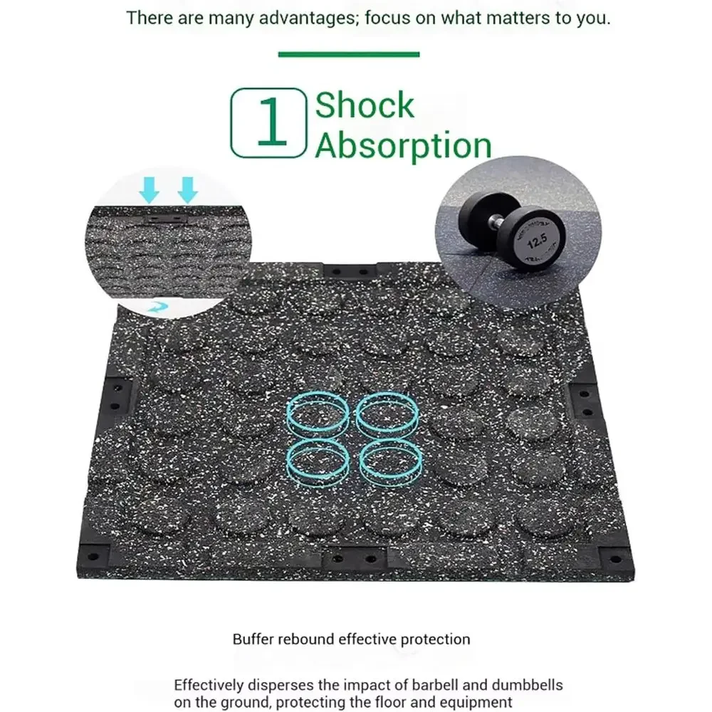 Gym Flooring: Protective Rubber Exercise Mats with Foam, Puzzle Tiles for Home Workout Rooms view 3