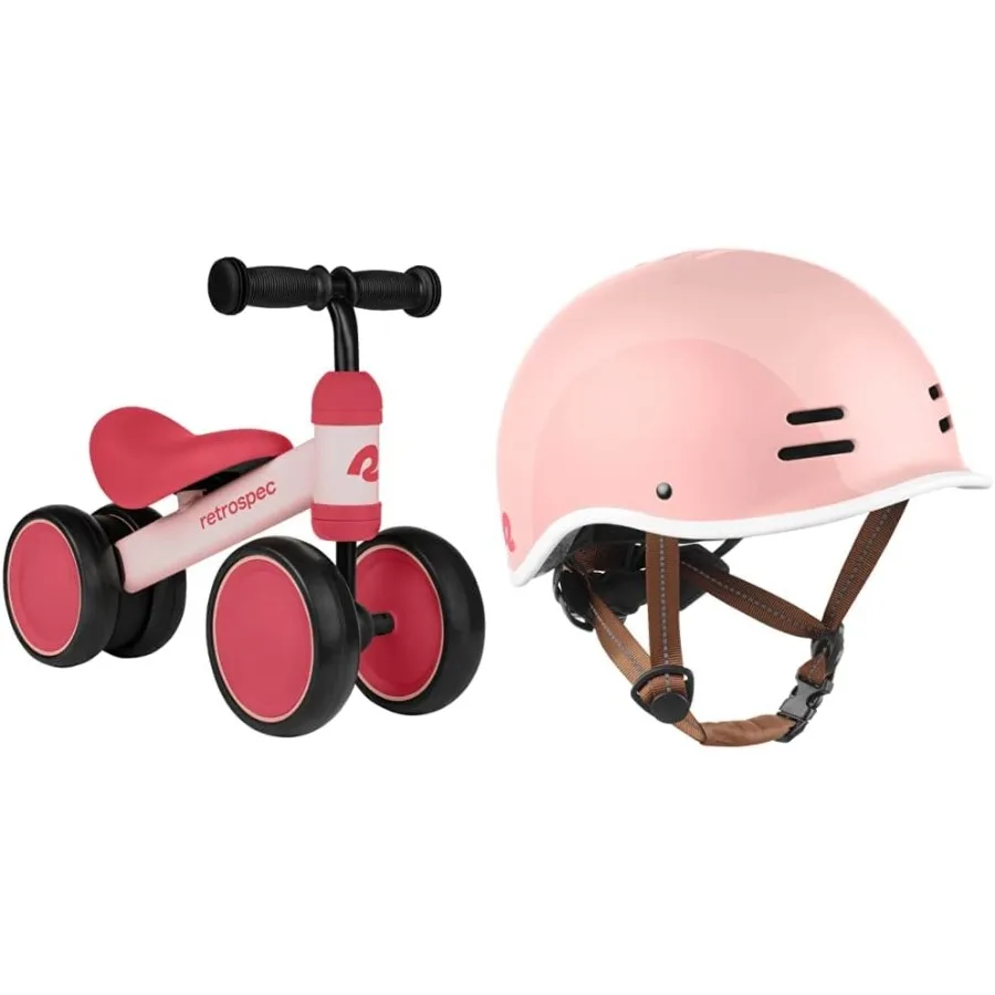 Retrospec Cricket Baby Walker Balance Bike con 4 ruote dai 12 ai 24 mesi - Bicicletta giocattolo per bambini di 1 anno - Ride On