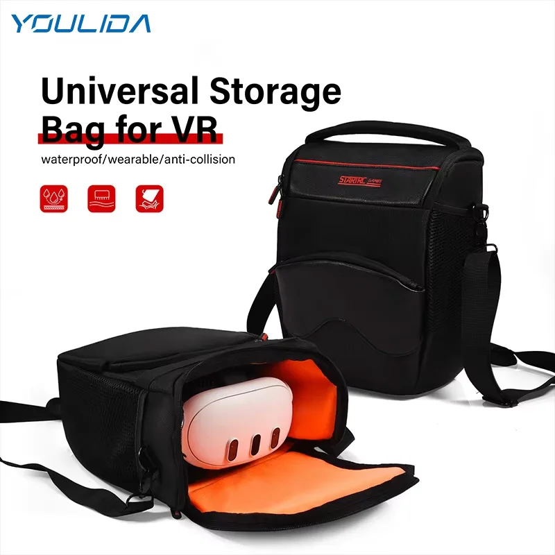 

Universal VR Glasses Storage Bag for Meta Quest 3 2 3S/PS VR2/Pico 4 Pro/Pico G2 4K/Vision Pro Portable Travel Shoulder Bag