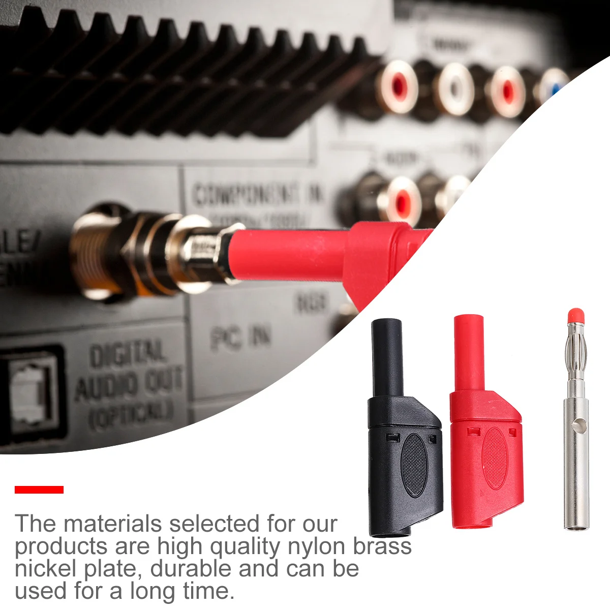 

10Pcs All Copper Banana Plug Connectors Durable Nickel Plated for Multimeter Test Leads Ends Speaker Audio Accessories