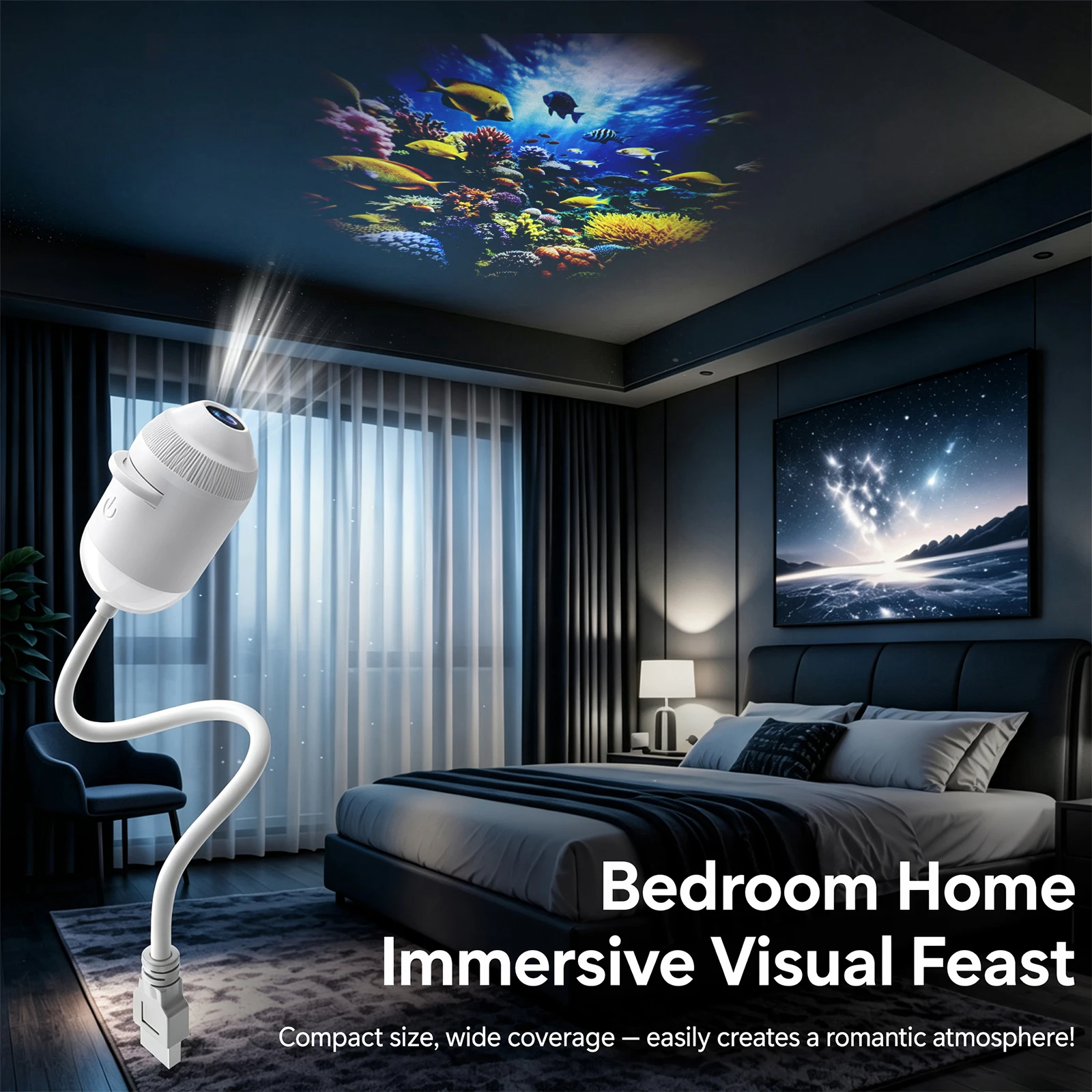 โปรเจคเตอร์กาแล็กซี่ 2in1 พร้อ - Star Projector Night บทวิจารณ์และราคา