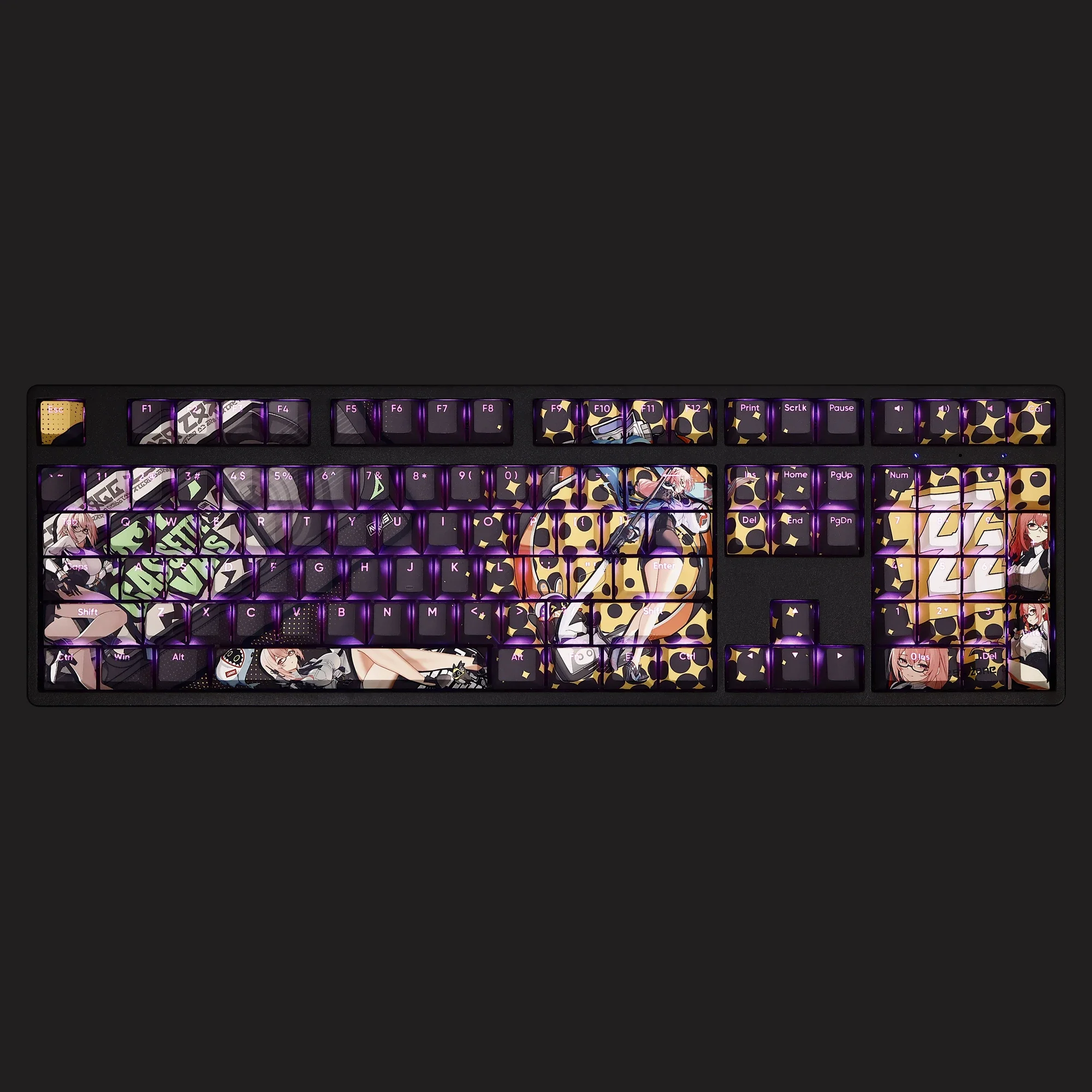 Tsukishiro Yanagi 108 Keycaps Zenless Zone Zero PBT DYE Sublimation Cherry MX Cross Axis Switch for Mechanical Keyboard Gift