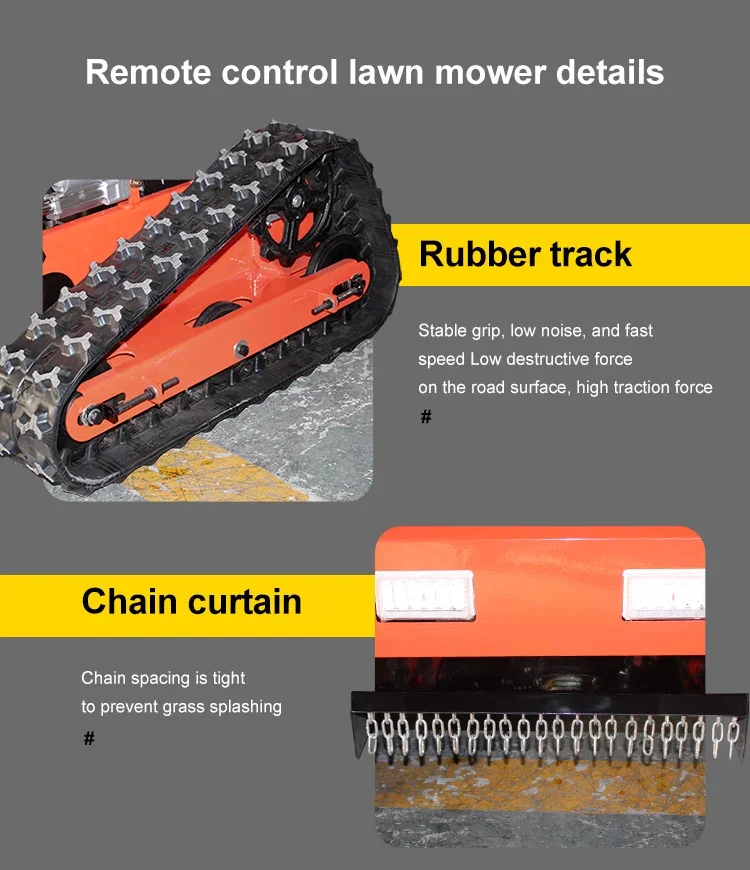 Remote Control Mini Crawler Zero Turn Lawn Mower, RC Grass Cutter Mower, Agricultural Weeding & Grass Cutting Machinery