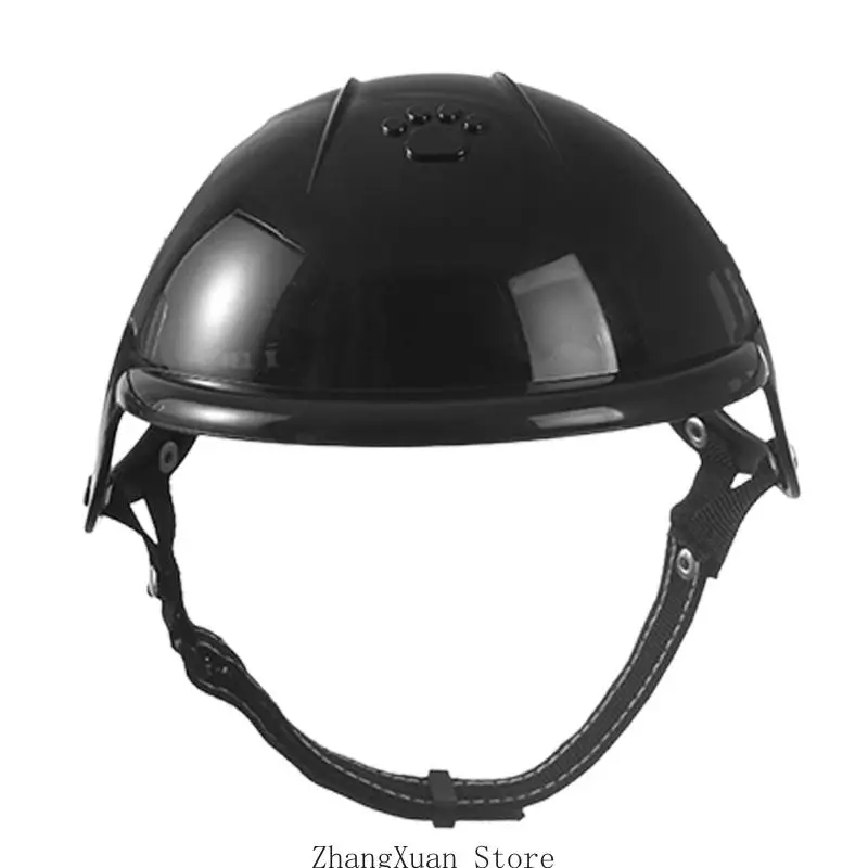Leichter ABS-Haustierhelm, Hundehelm mit Ohrlöchern und verstellbarem Kinnriemen für Motorradfahren, Radfahren oder – Detail 10