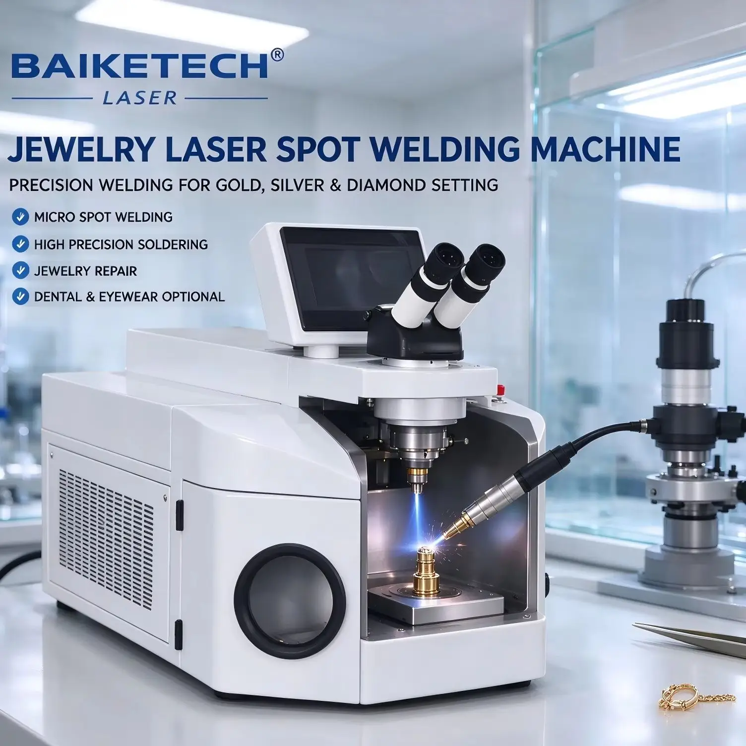 Water-Cooled Jewellery Soldering System, ISO9001 Manufactured Laser Welding Unit with Dual Voltage 110V‑220V Option for Precious