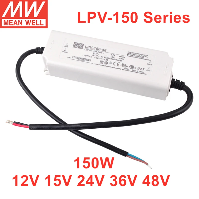 

MEAN WELL LPV-150 Series 150W Power Supply IP67 For LED Lighting LPV-150-12 LPV-150-15 LPV-150-24 LPV-150-36 LPV-150-48