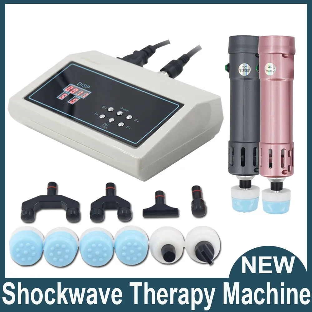 Shockwave Therapy Machine Body Massager Shoulder Pain Reduction Shock Wave 2In1 Electric Chiropractic Gun Health Care