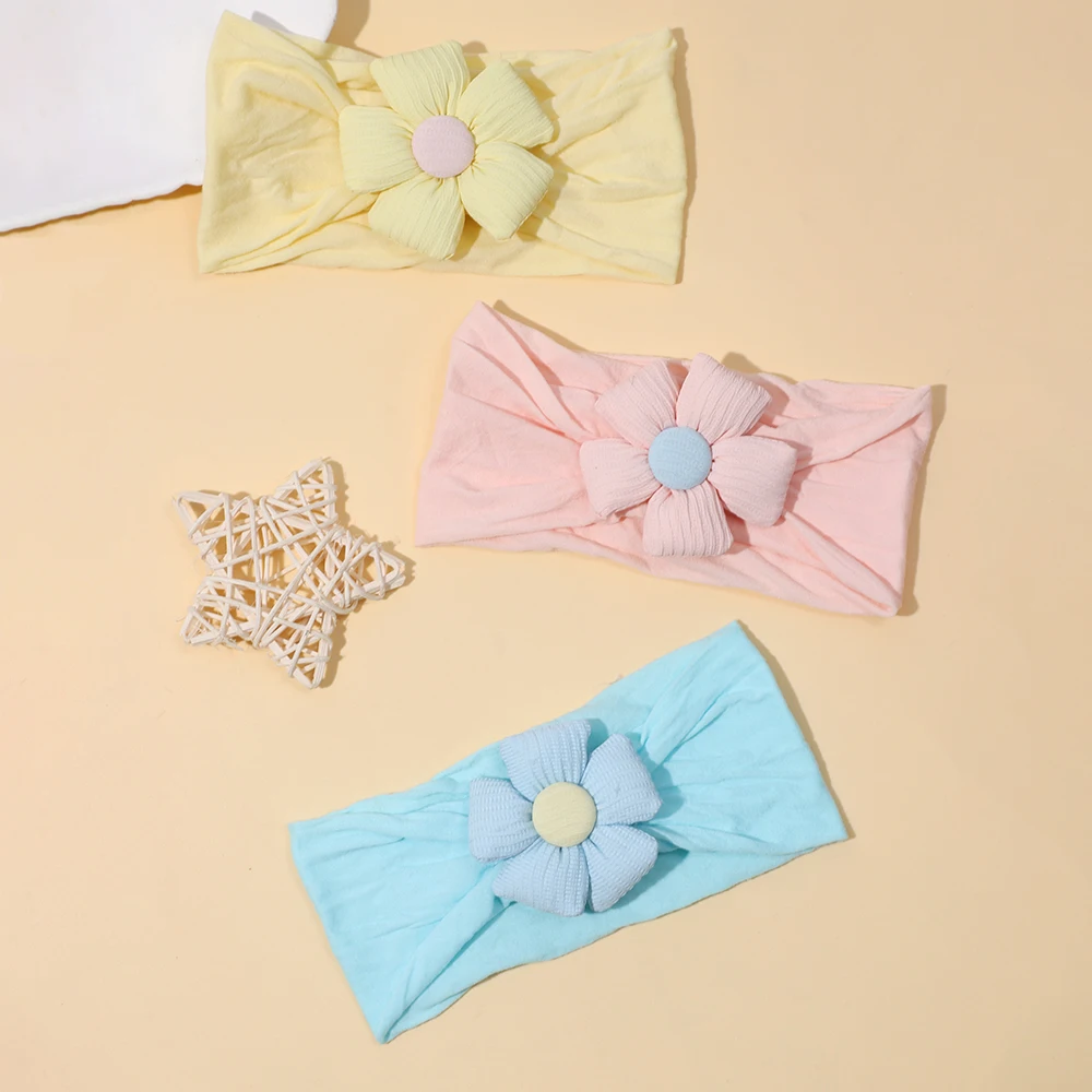 Girl Baby Solid Colors Cute Flower Hairband Soft Simplicity Headband Fashion Boutique Headwear Children Hair Accessories