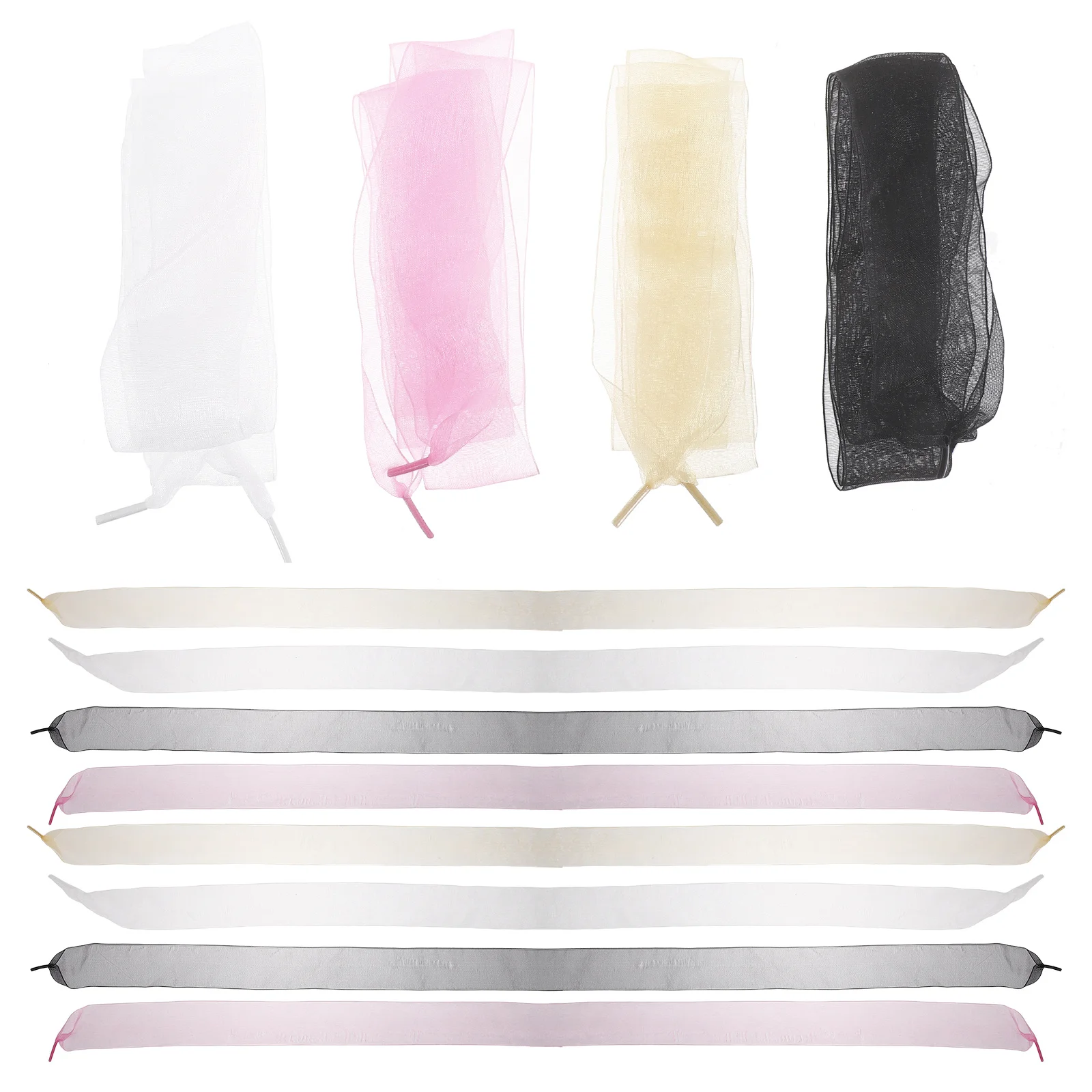 

Chiffon Shoelaces 120Cm Flat Ribbon Laces For Sneakers Women Girls Fashion Shoe Strings Organza Athletic Shoe Accessories