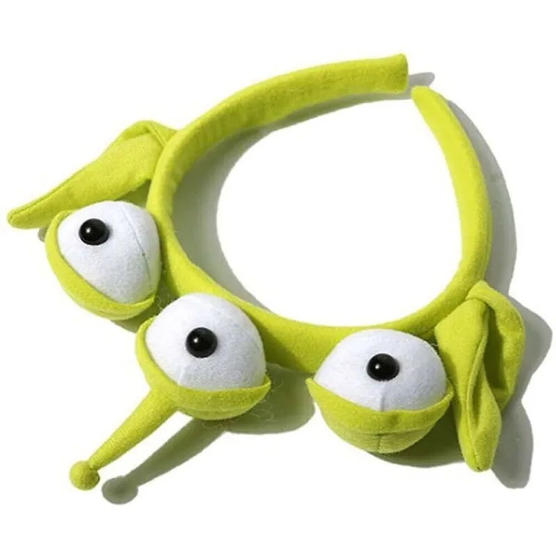 Green Headband Alien Cosplay Costume Accessories Anime Three-eyes Monster Hair Bands Cute Funny Cartoon Hairbands For Girls image 2