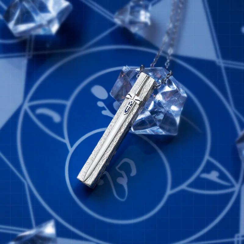 Fate Stay Night Heaven's Feel Excalibur Saber Alter Necklace Anime FGO FSN Pendant 925 Sterling Silver Gift