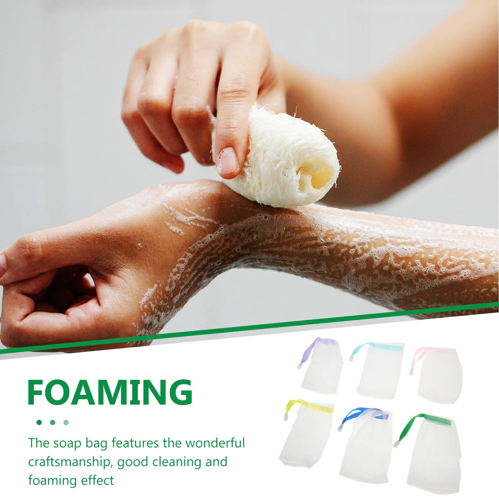 

20pcs Face Foaming Saver Bathing For Bar Soap Bags Mesh Storage Foaming Bathroom Soap Bag Pe Mesh Bag Bathroom