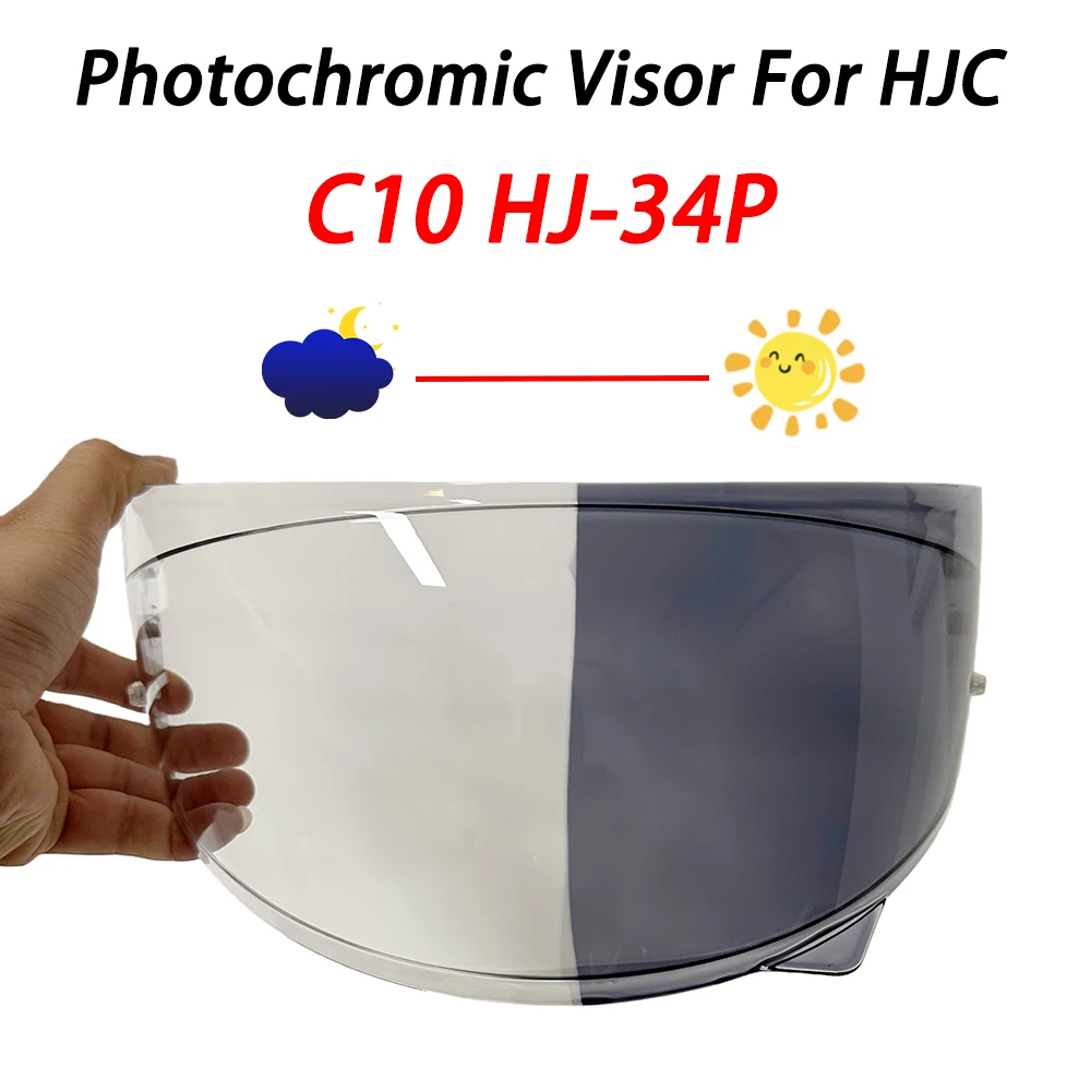 Photochromic Helmet Visor for HJC C10 HJ-34P Motorcycle Helmets Lens Shield Glass Viewfinder Screen Mica Accessories