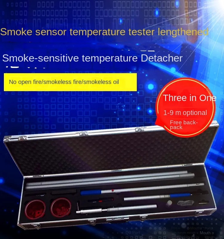 Fire Smoke Pipe Fire Smoke Sensing Temperature Detector Smoke Heating Function Detection Tester Three-in-One Tester