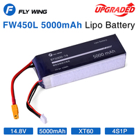 5000mAh 4S Lipo Battery ACE Tattu 14.8V 35C Upgrade Battery with XT60 Plug For Helicopters  Fly Wing FW450L 25mins Flight Time