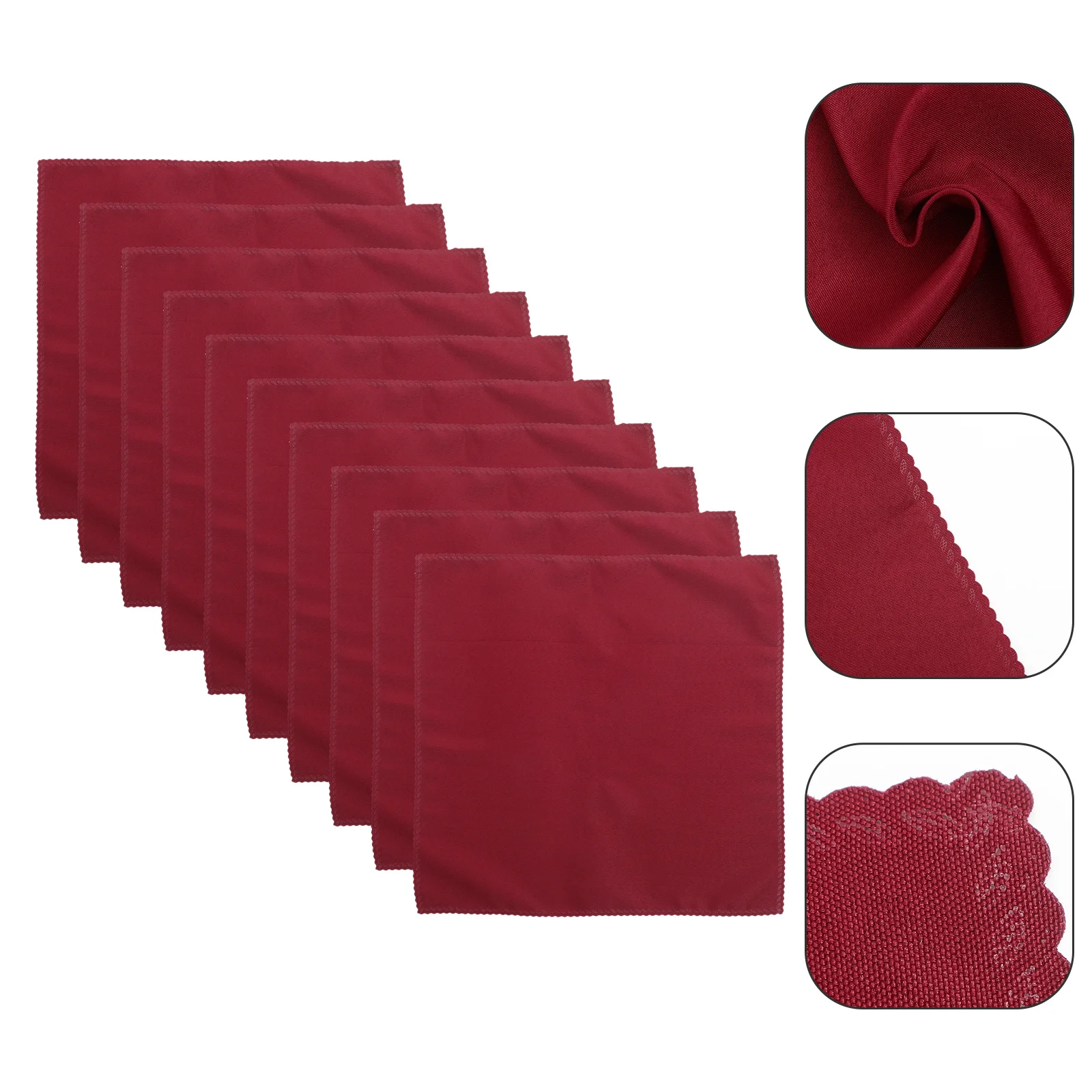 

10Pcs Square Napkins Polyester Safe Smooth Wear Resistance Perfect for Dining Room Cafe Bar Events Western Napkins