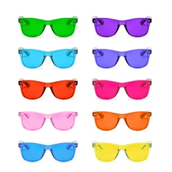 10 Pcs Pack Set Ultimate/Mental Color Therapy Mood Glasses,Light Relaxing Chakra Healing Glasses for Women Men Colored Sunglasse