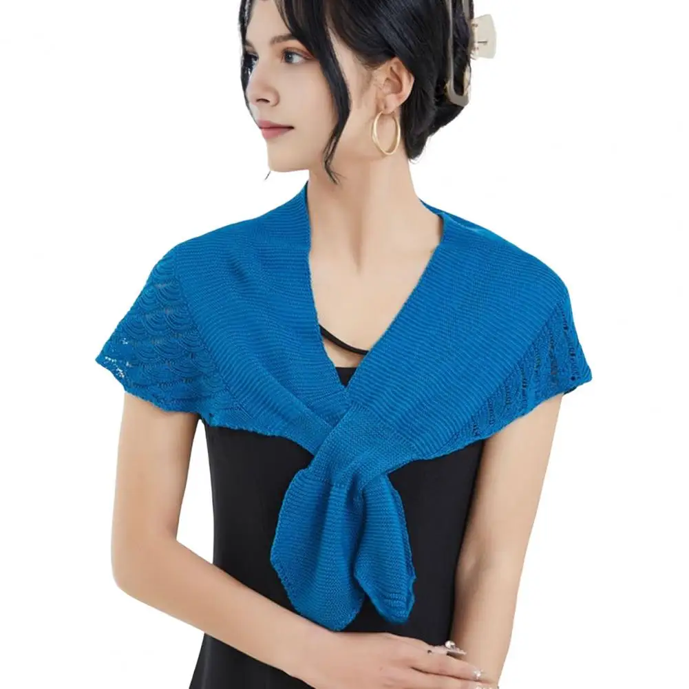 Women Shawl Elegant Lace-up Women's Shawl Lightweight Knitting Comfort Warm Shoulder Wrap for Costume Accessories Solid Color