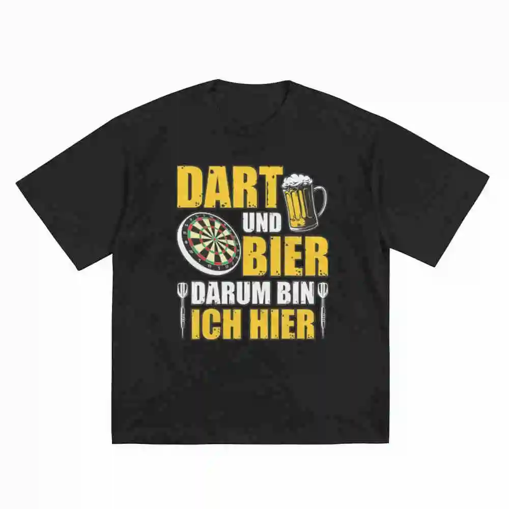 Darts Beer German Text Dart Und Bier Dartboard Mug Humorous Player Short Sleeve Tee 100% Cotton T-Shirt