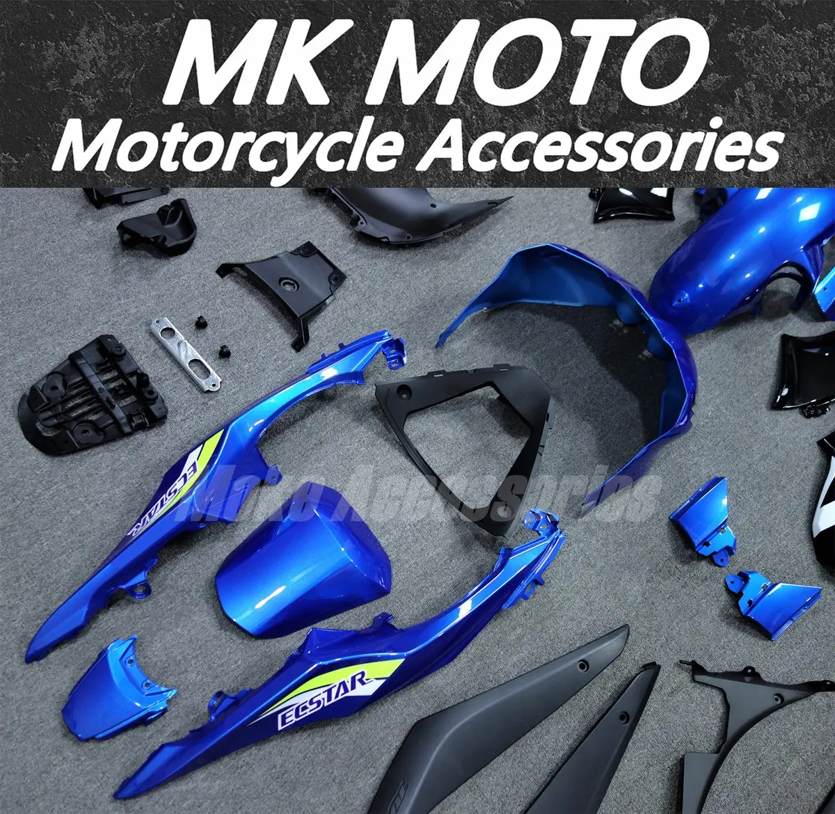 Kit carene moto adatto per Gsxr1000 2017 2018 2019 2020 Set carrozzeria iniezione Abs di alta qualità Nuovo neon blu