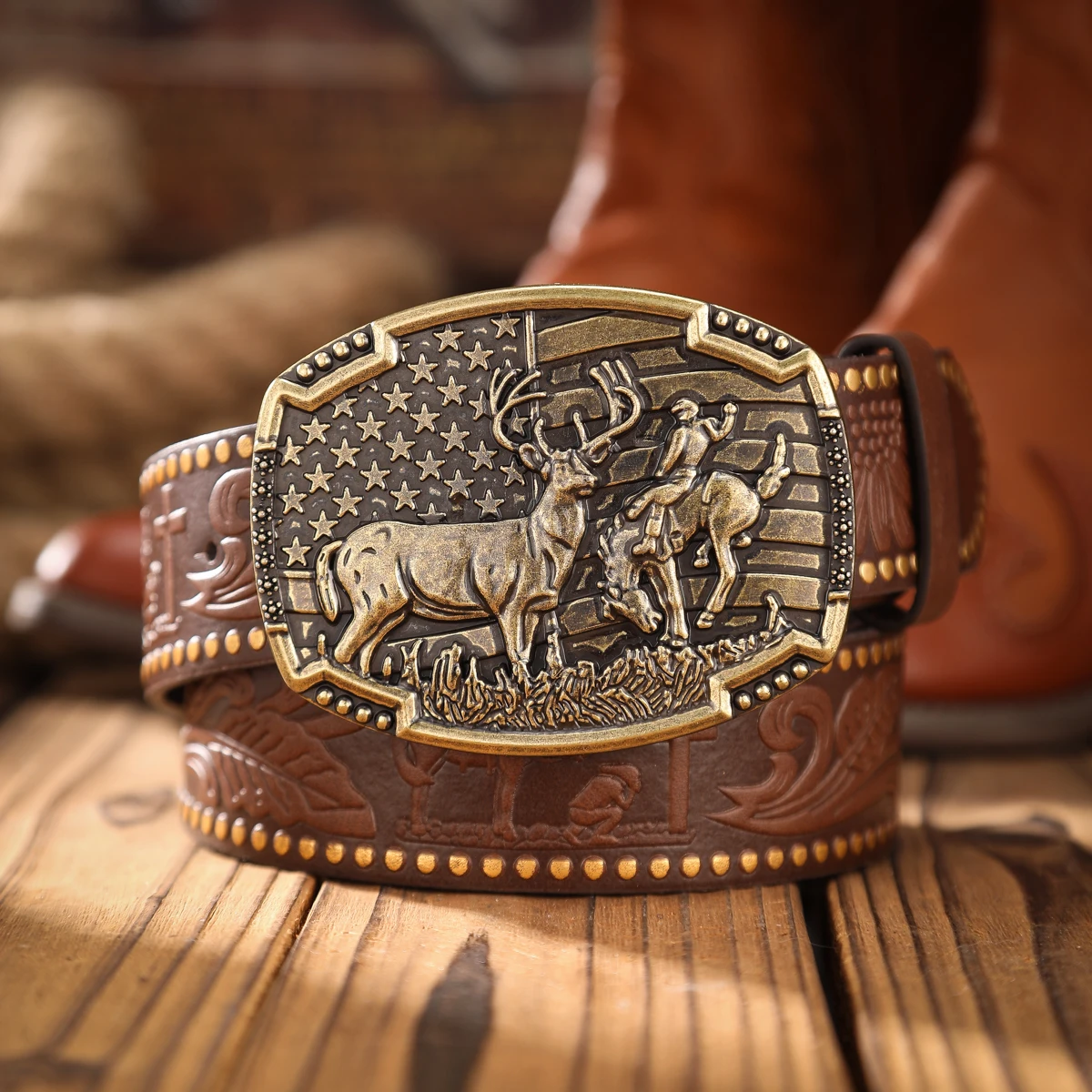 1pc PU Belt Suitable for Both Men and Women, Combining the Style of Western Denim and Retro, Is Perfect for Daily Casual Outings