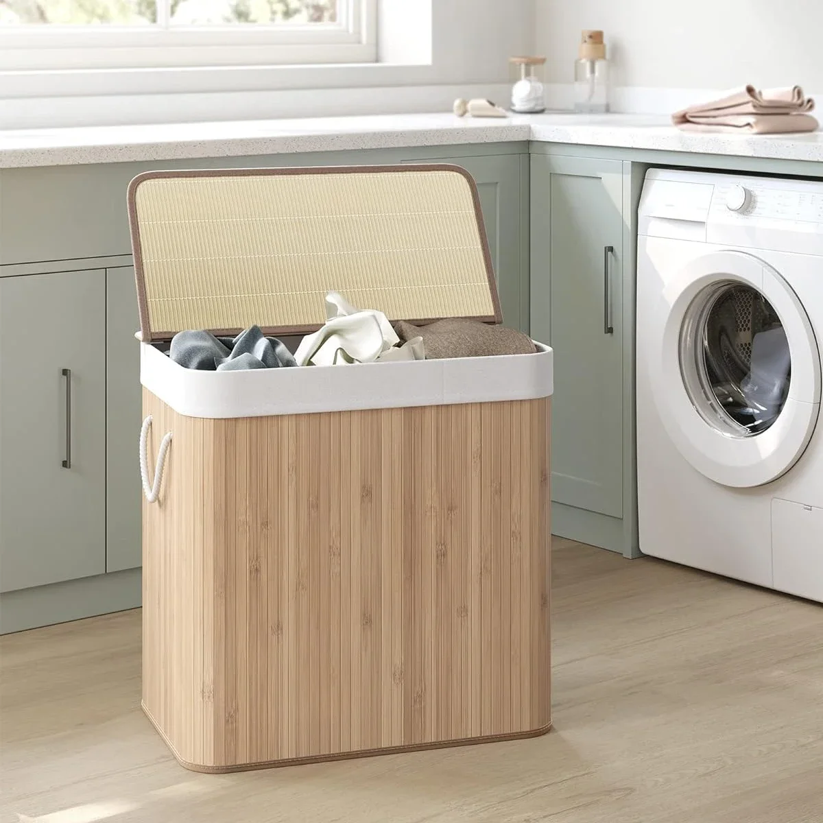 Aufbewahrungskorb, Aufbewahrungsbox aus Bambus, Regalkorb, Wäschekorb, handgefertigter Flechtkorb, Pflanzkorb, Wäschesammler