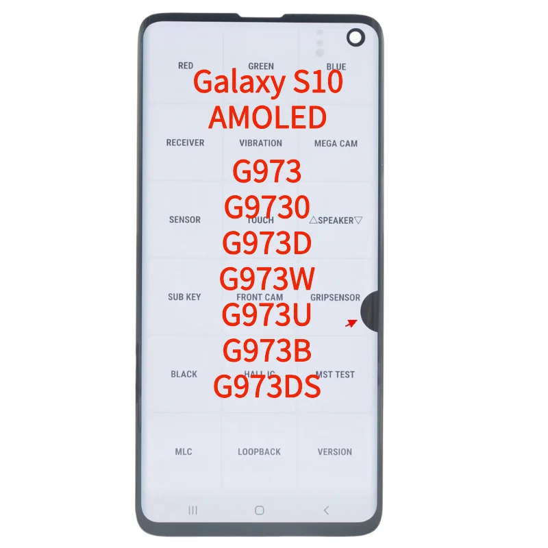 SUPER AMOLED For Samsung S10 SM-G973 G973B G973U LCD Display Touch Screen With Defect Digitizer Assembly Replacement