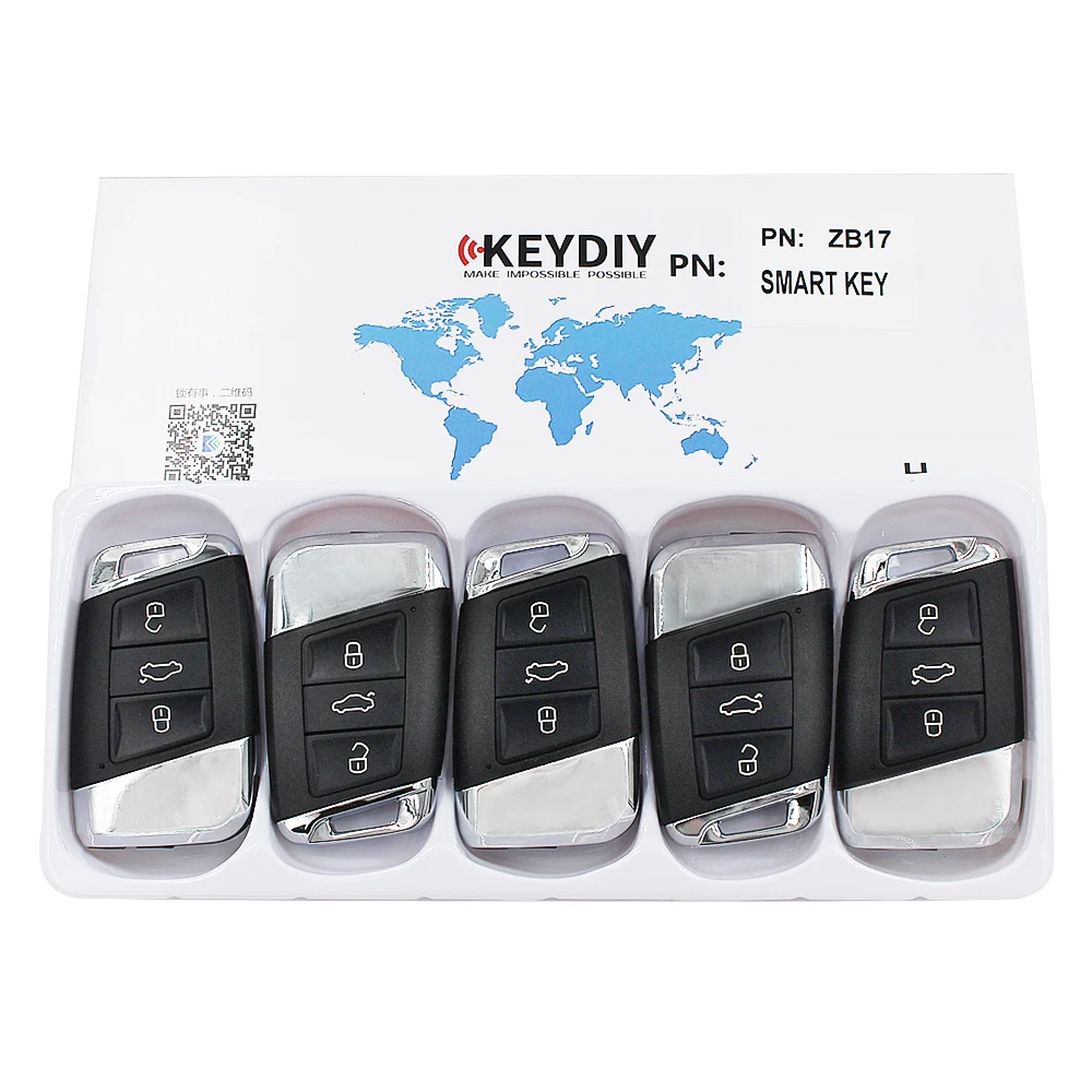 KEYDIY ZB17 Smart Car Key KD Remote ZB Series 3 Button Universal Replacement Accsesories for KD-X2 Fit More than 2000 Models 1pc