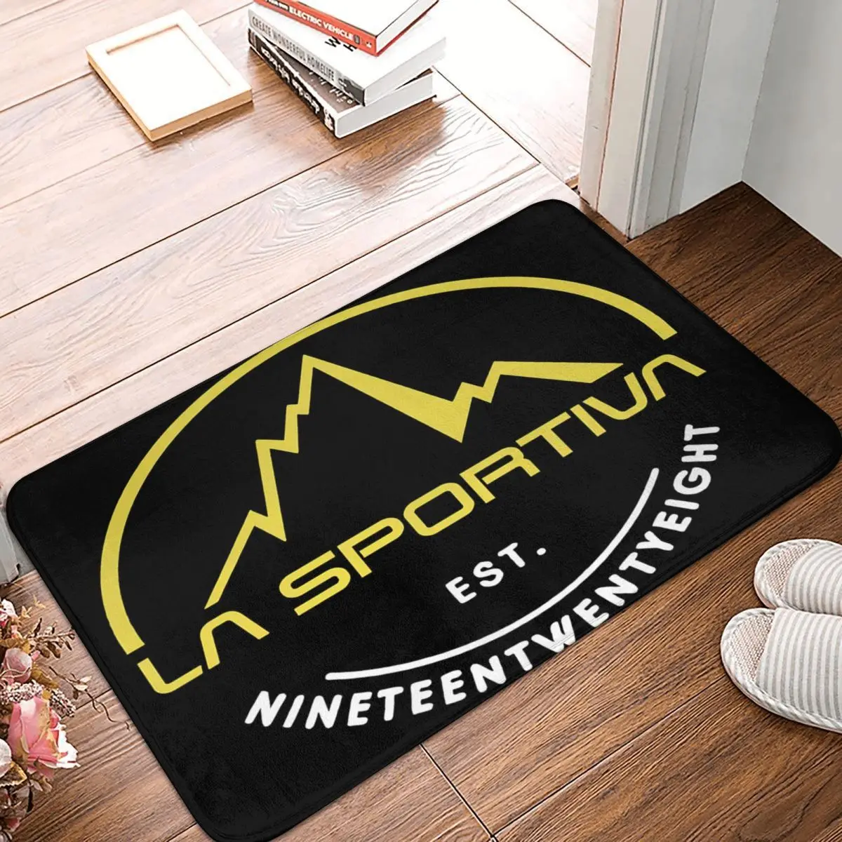 Lasportiva Nero La Sportiva Montagna 40x60cm Carpet Polyester Floor Mats Modern Anti-Slip Everyday