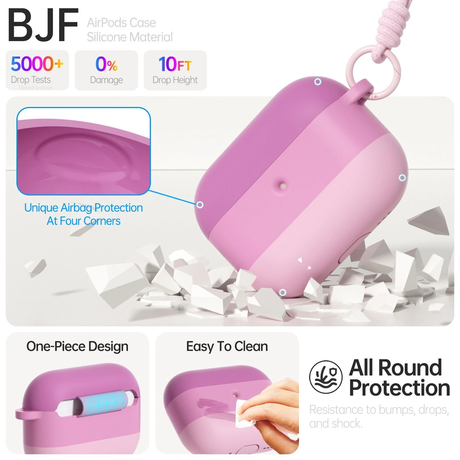 For Airpods Pro3(USB-C Cable) New Silicone Tri Color Gradient All Inclusive Anti Fall Protective Case For Airpods 4 Cover Funda