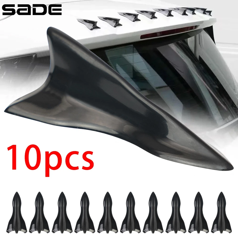 10Pcs Rear Roof Shark Fins Spoiler Wing Kit Universal Car Roof Spoiler Bumper Spoiler Shark Fin Diffuser Vortex Generator