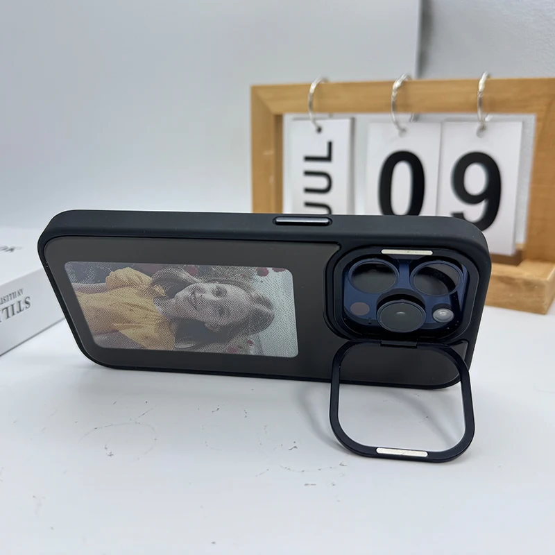 Bild 6: Neue-tech NFC Funktion Telefon Fall Für Iphone 13 14 15 Pro Max DIY Fällen E-Tinte Bildschirm Telefon Abdeckung DIY Cartoon Mädchen Fundas Fall