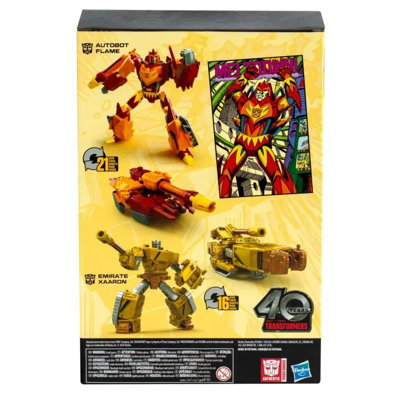 TAKARA TOMY Transformers 40e verjaardag generaties Comic Edition Autobot Flame & Emirate Xaaron G1 7,5 inch actiefiguur cadeau