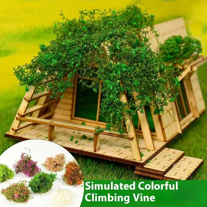 3g Kunstmatige Groene Plant Set-Miniatuur Wijnstok & Bloem Modellen voor Model Huis Landschapsarchitectuur, Realistisch Gebladerte voor Diorama's & DIY Scènes