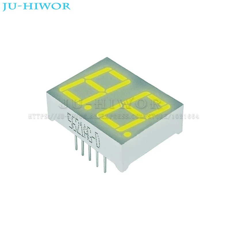 

10pcs 0.56 inch 10Pins 5261AG 5261BG 2 Digit Bits 7 Segment Yellow-Green Chartreuse LED Digital Display Common Anode Cathode