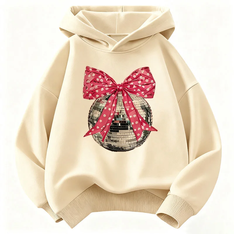 Schöner Kapuzenpullover mit Schleifen-Design, bedruckt, für Kinder, niedlicher Kapuzenpullover für Jungen und Mädchen, weicher, lässiger Kapuzenpullover für den Frühling