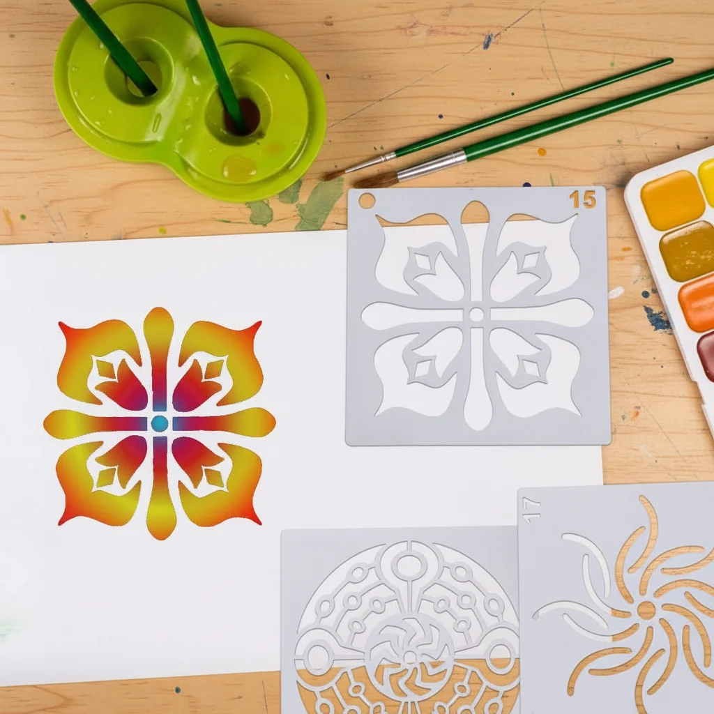 36/56 Pcs Creative Mandala Dot Painting Templates Reusable Hollow Mandala Stencils Small Size Dot Painting Stencils Wall Spray