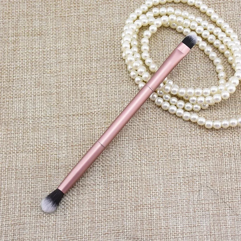 1/2/4/6pcs Double Head Alloy Handle Makeup Brush Tool Eye Shadow and Nose Contour Brush Beauty Makeup Brush