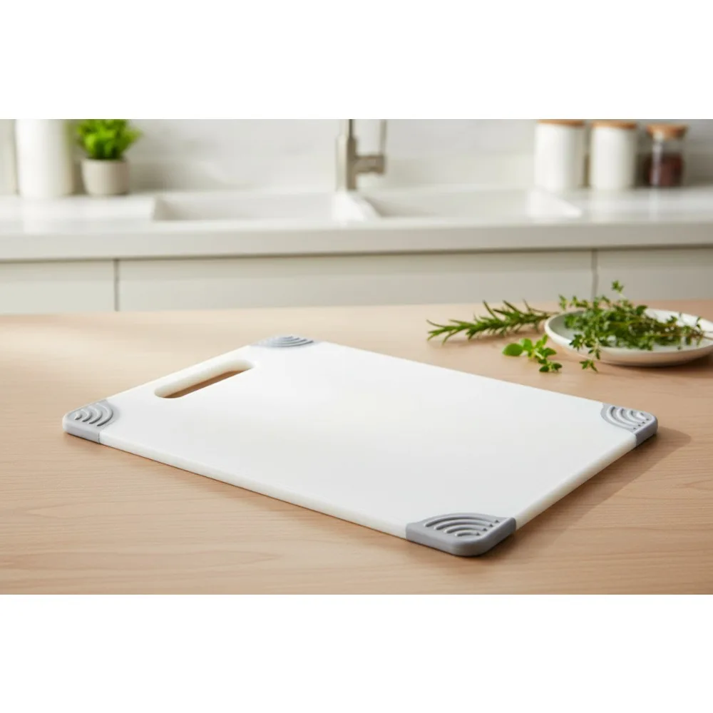 

15x20 Inch Plastic Cutting Board with Safety Hook - Durable Non-Slip Kitchen Chopping Mat for Home & Restaurant Use